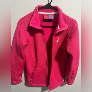 SPYDER Hot Pink Ribbed Knit Zip Front Core Sweater Jacket Women’s Size XL